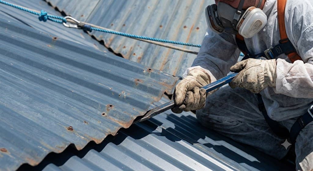 Asbestos roof removal